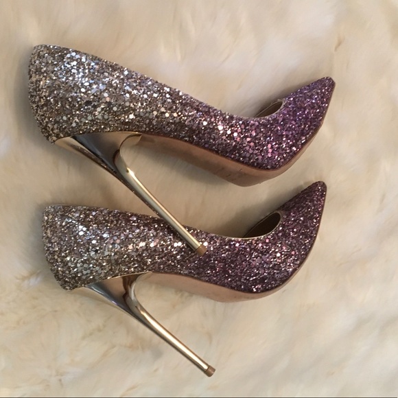 Beautiful Authentic JIMMY CHOO Rose Pink Champagne Glitter Ombré Pump SHOES 37.5 - Picture 5 of 9